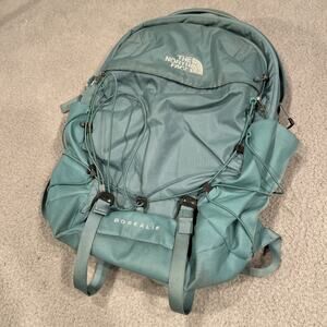 The North Face Borealis Aqua Green Hiking Backpack, Nylon, Padded, Bottle Pocket